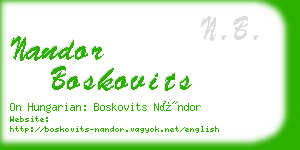 nandor boskovits business card